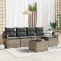 Set di divani 6 pz Grigio polyrattan