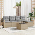 Set di divani 6 pz Beige polyrattan