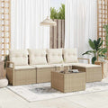 Set di divani 6 pz Beige polyrattan