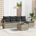 Set di divani 6 pz Grigio chiaro polyrattan