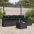 Set di divani 6 pz Nero polyrattan