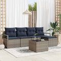 Set di divani con cuscino 6 pcs Grigio polyrattan