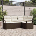 Set di divani 4 pcs Marrone polyrattan