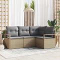 Set di divani 4 pz Beige polyrattan
