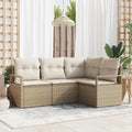 Set di divani 4 pcs Beige polyrattan