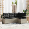 Set di divani 4 pcs Grigio chiaro polyrattan