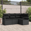 Set di divani 4 pz Nero polyrattan