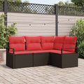 Set di divani 4 pz Marrone polyrattan