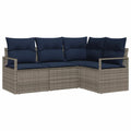 Set di divani 4 pz Grigio polyrattan