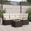 Set di divani 5 pz Marrone polyrattan