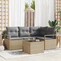 Set di divani 5 pz Beige polyrattan