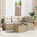 Set di divani 5 pz Beige polyrattan
