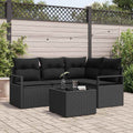 Set di divani 5 pz Nero polyrattan