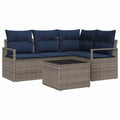 Set di divani 5 pz Grigio polyrattan