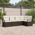 Set di divani 5 pz Marrone polyrattan