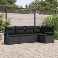 Set di divani 5 pz Nero polyrattan