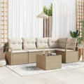 Set di divani 6 pz Beige polyrattan