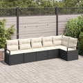 Set di divani 6 pz Nero polyrattan