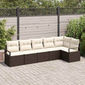 Set di divani 6 pz Marrone polyrattan