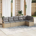 Set di divani 6 pz Beige polyrattan