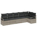 Set di divani 6 pz Grigio chiaro polyrattan