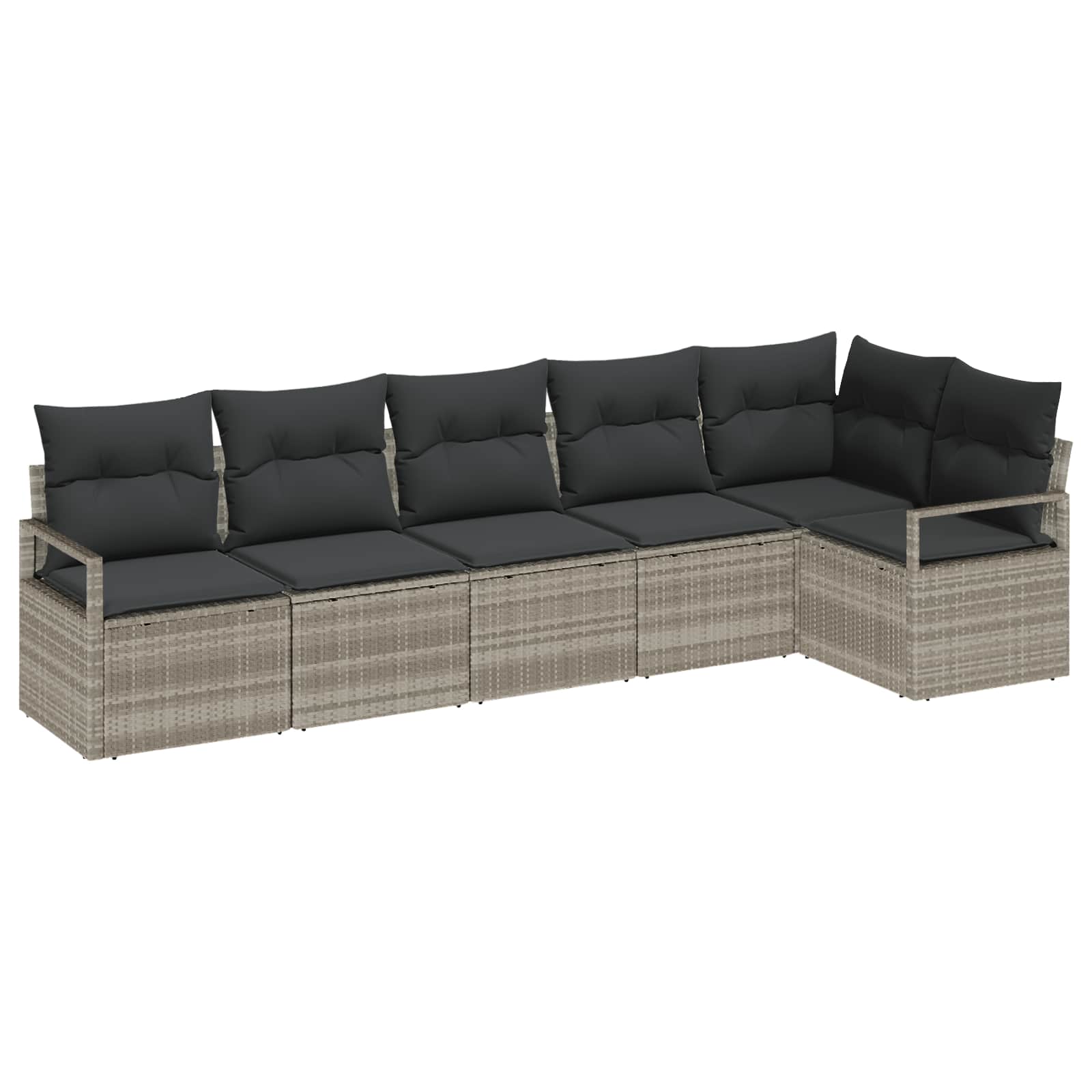 Set di divani 6 pz Grigio chiaro polyrattan