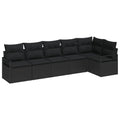 Set di divani 6 pz Nero polyrattan