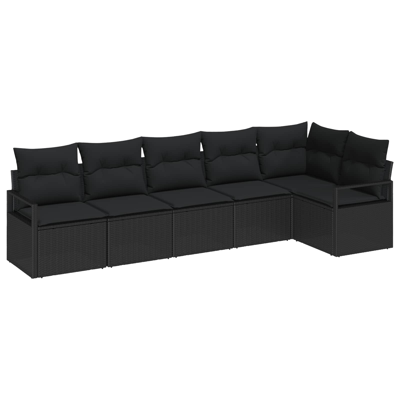 Set di divani 6 pz Nero polyrattan