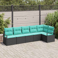 Set di divani 6 pcs Nero polyrattan