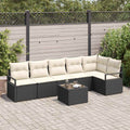 Set di divani 7 pz Nero polyrattan
