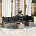 Set di divani 7 pz Grigio polyrattan