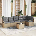 Set di divani 7 pz Beige polyrattan