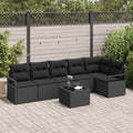 Set di divani 7 pz Nero polyrattan