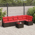 Set di divani 7 pz Marrone polyrattan