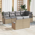 Set di divani 7 pz Beige polyrattan