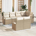 Set di divani 7 pz Beige polyrattan