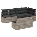 Set di divani 7 pz Grigio chiaro polyrattan