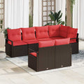 Set di divani 7 pz Marrone polyrattan