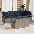 Set di divani 7 pz Grigio polyrattan