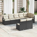 Set di divani 8 pz Nero polyrattan