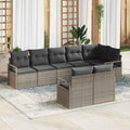 Set di divani 8 pz Grigio polyrattan