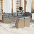 Set di divani 8 pz Beige polyrattan