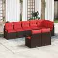 Set di divani 8 pz Marrone polyrattan
