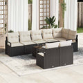 Set di divani 9 pz Nero polyrattan