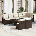 Set di divani 9 pz Marrone polyrattan