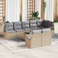 Set di divani 9 pz Beige polyrattan