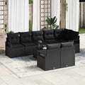Set di divani 9 pz Nero polyrattan