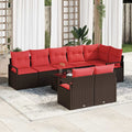 Set di divani 9 pz Marrone polyrattan