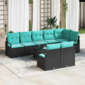 Set di divani 9 pz Nero polyrattan