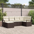 Set di divani 6 pz Marrone polyrattan